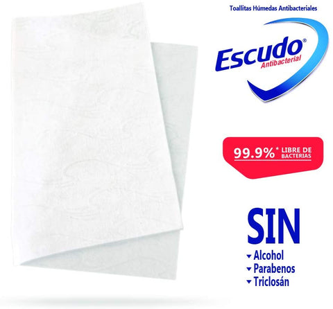 Toallas húmedas antibacteriales Marca Escudo