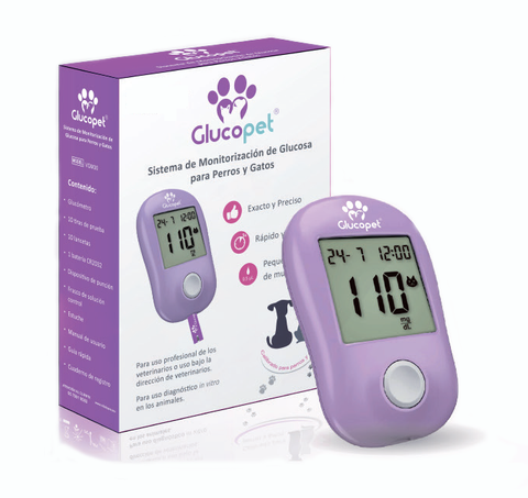 Kit Glucómetro Veterinario para perro y gato. Incluye 50 tiras.