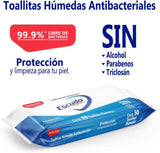 Toallas húmedas antibacteriales Marca Escudo