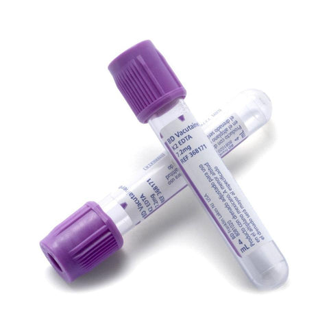 Tubo Vacutainer con EDTA K2. 4 ml Lila