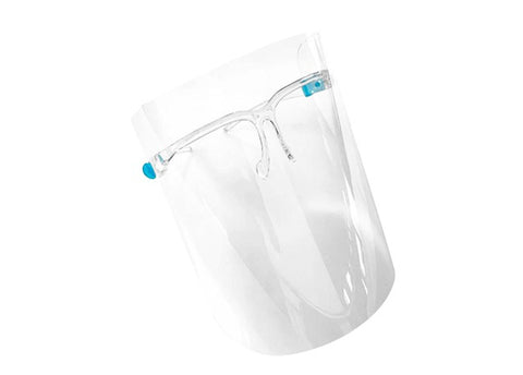 Protector Facial de polietileno con montura acrilica. Adulto y Niños.