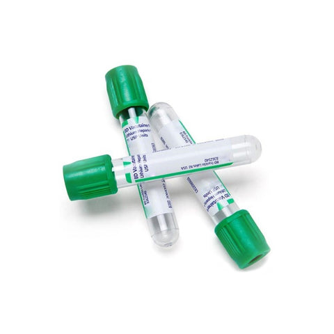 Tubo Vacutainer Verde 6 ml con Heparina de Litio 95 USP
