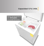 Refrigerador y congelador horizontal de -24°C a 5°C