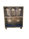 Jaula de 2 niveles con 5 módulos divisibles medidas 158x70x170cm de Acero Inox.