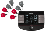 Electroestimulador muscular con 4 funciones TENS, EMS, masaje y calor